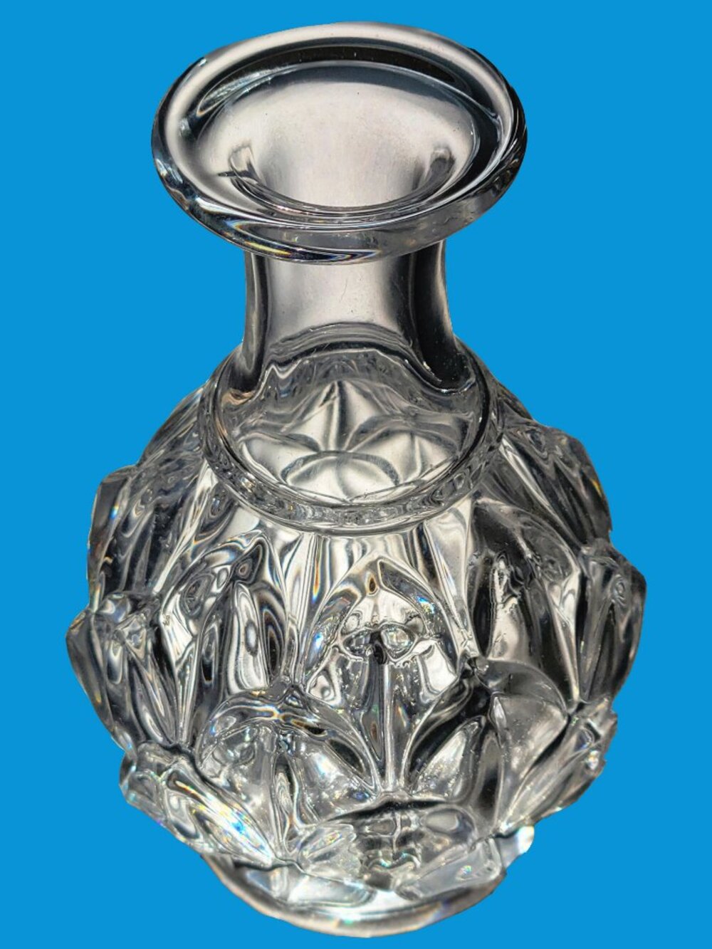 Baccarat for Tiffany & Co Artichoke Shape Crystal Bud Vase 4.5" Tall Rare vtg